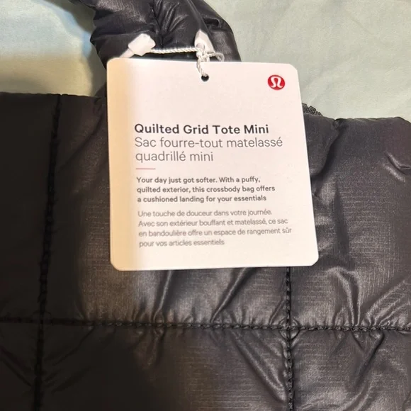 Lululemon Athletica Black Quilted Tote Bag NEW with tags! - Picture 3 of 8